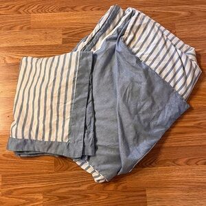 Striped Blue and White Bedding Set—flawed